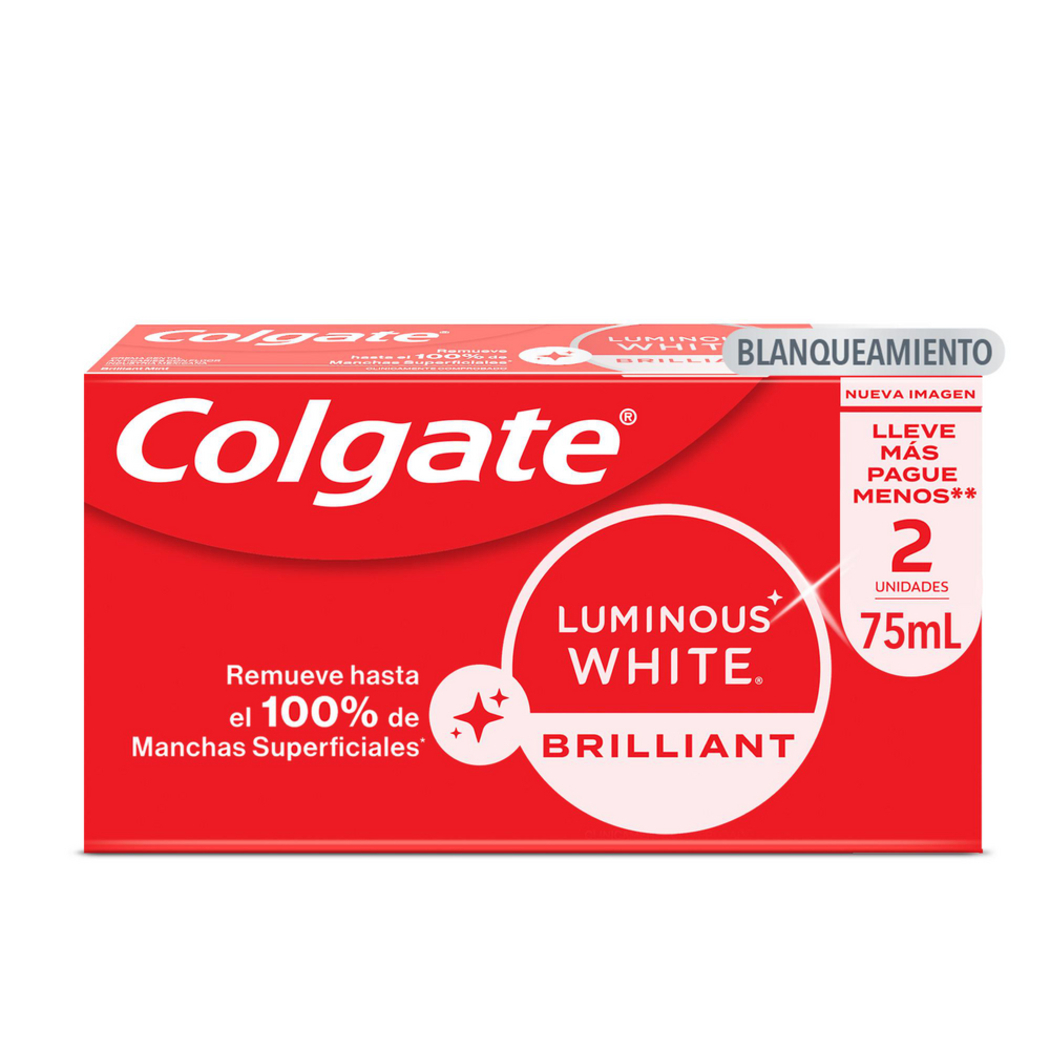 Pasta Dental Colgate Luminous White Brillant 2x75ml 