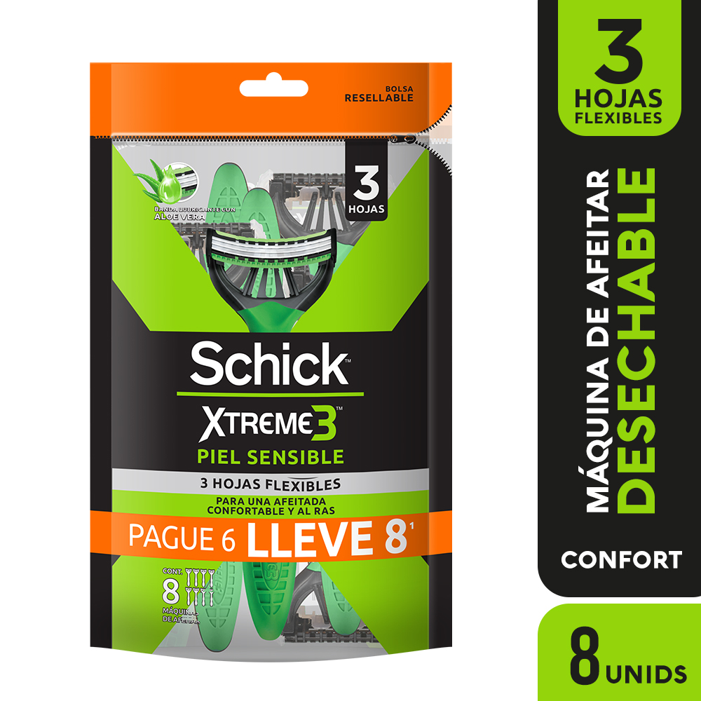 Maquina de Afeitar para piel sensible bolsa P6LL8 | Schick Xtreme3