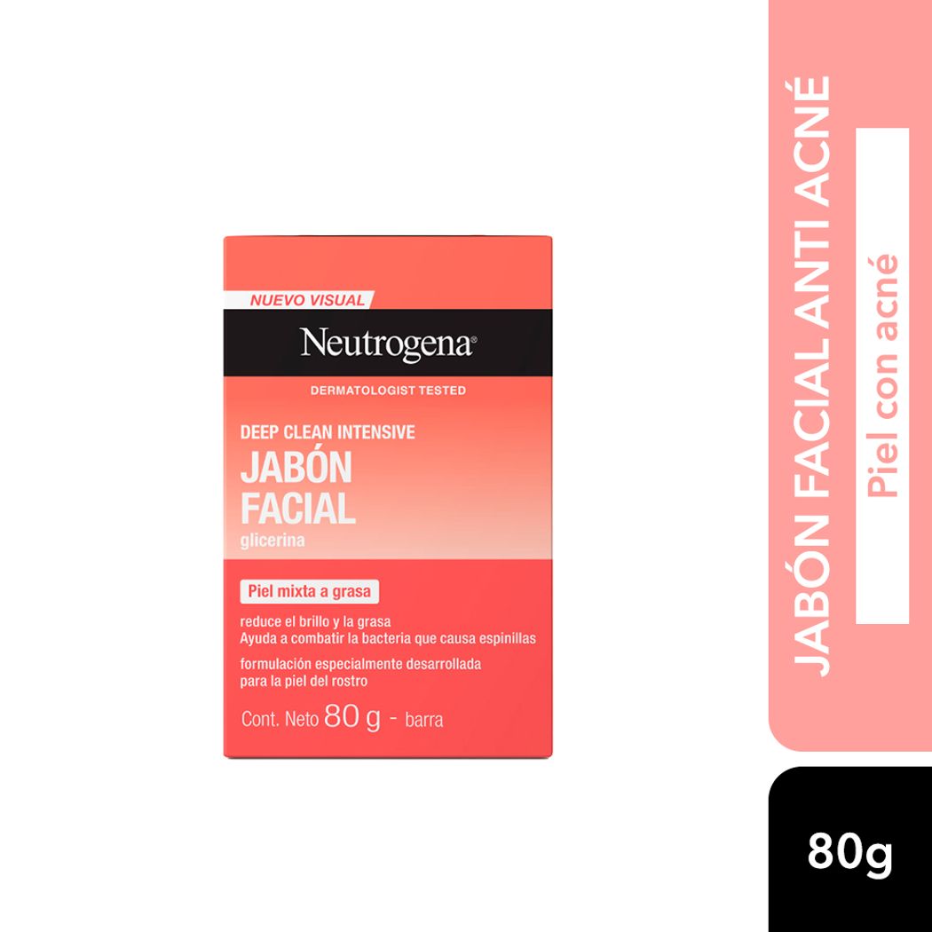 Jabon Facial En Barra Neutrogena Antiacne 80 g