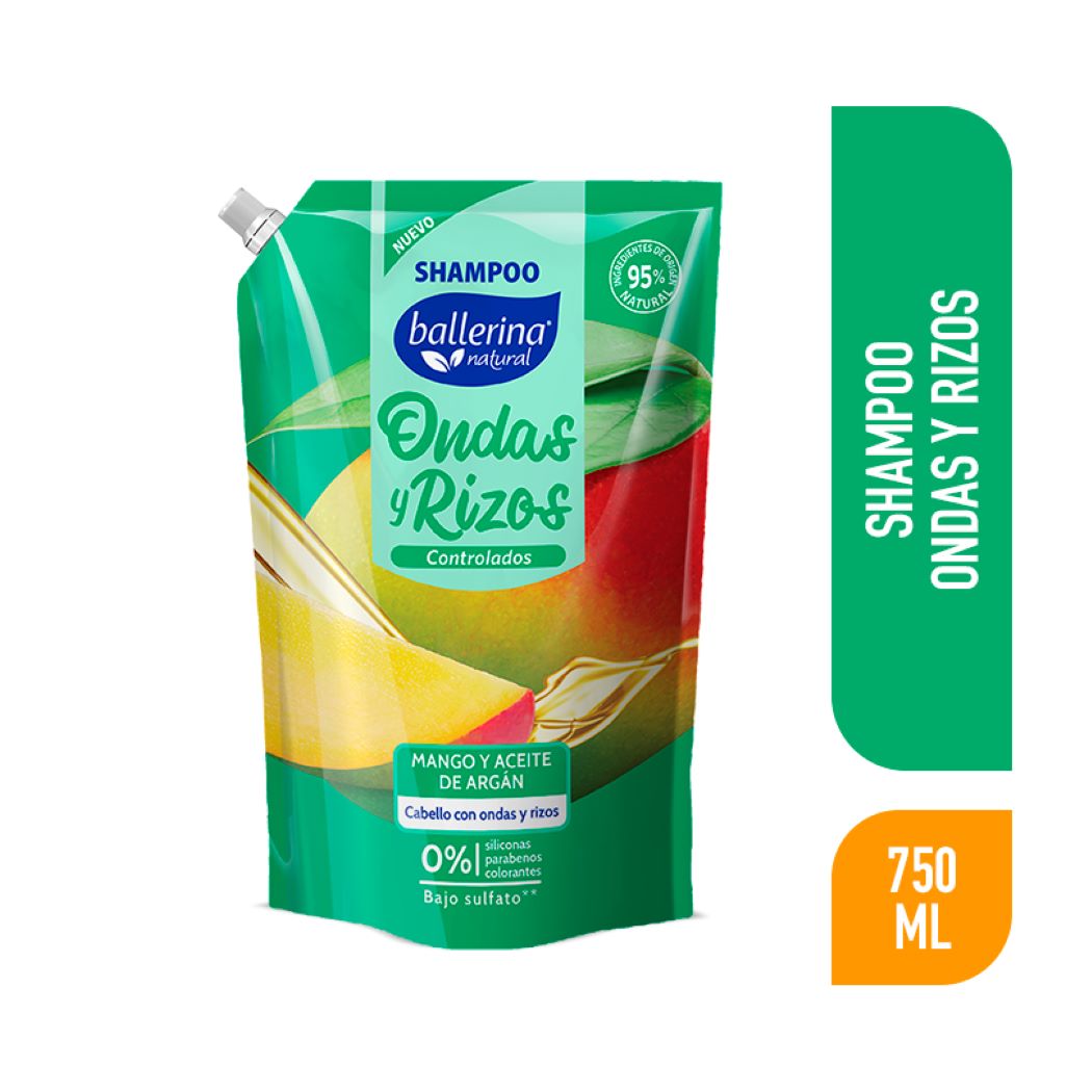 Shampoo Ondas y Rizos Ballerina 750 ml 1 unidad