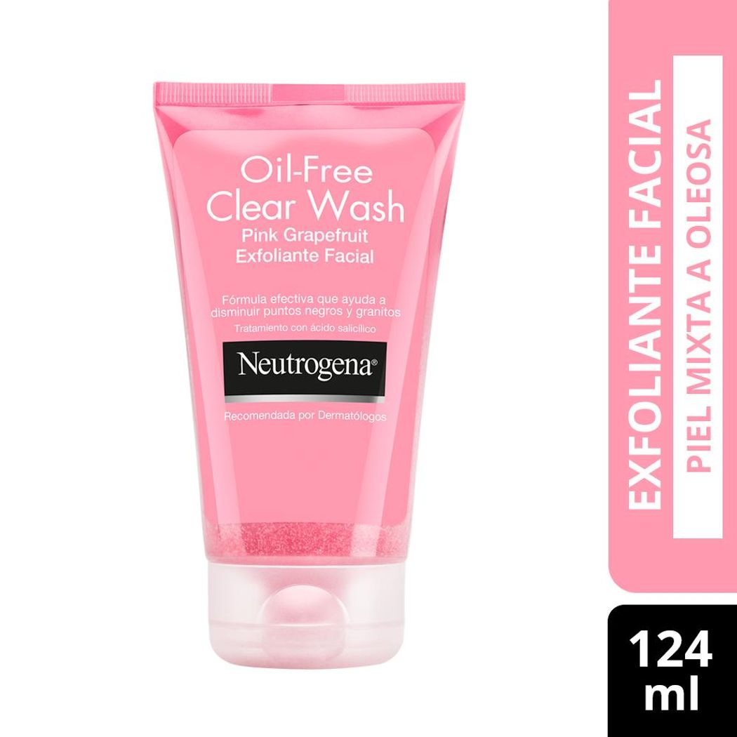 Exfoliante Para Rostro Neutrogena Oil-Free Clear Wash Reduce Puntos Negros Y Granitos 124 Ml