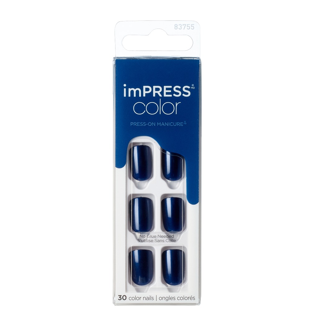 Unas Impress Kiss Color Never Too Navy