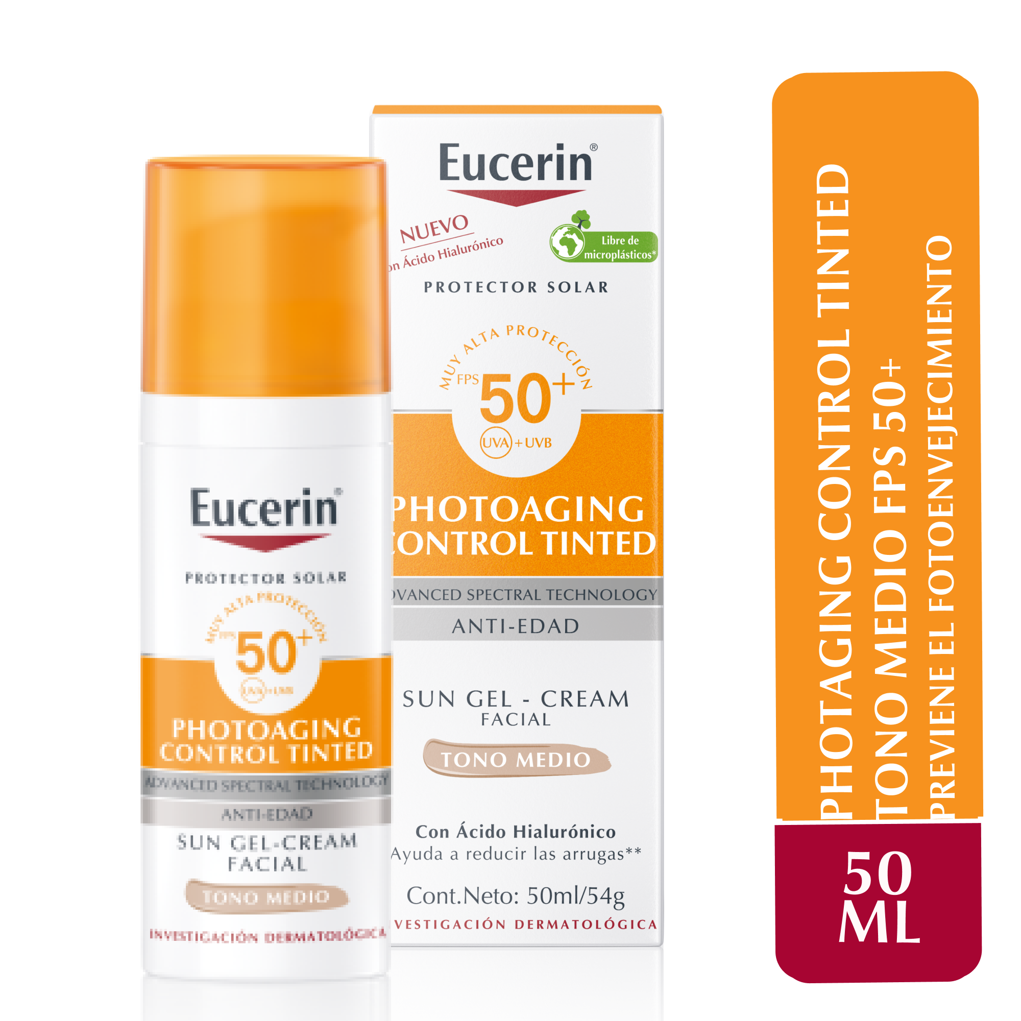 Protector Solar Facial Eucerin Photoaging Control Tono Medio Anti-Edad FPS50+ 50ml