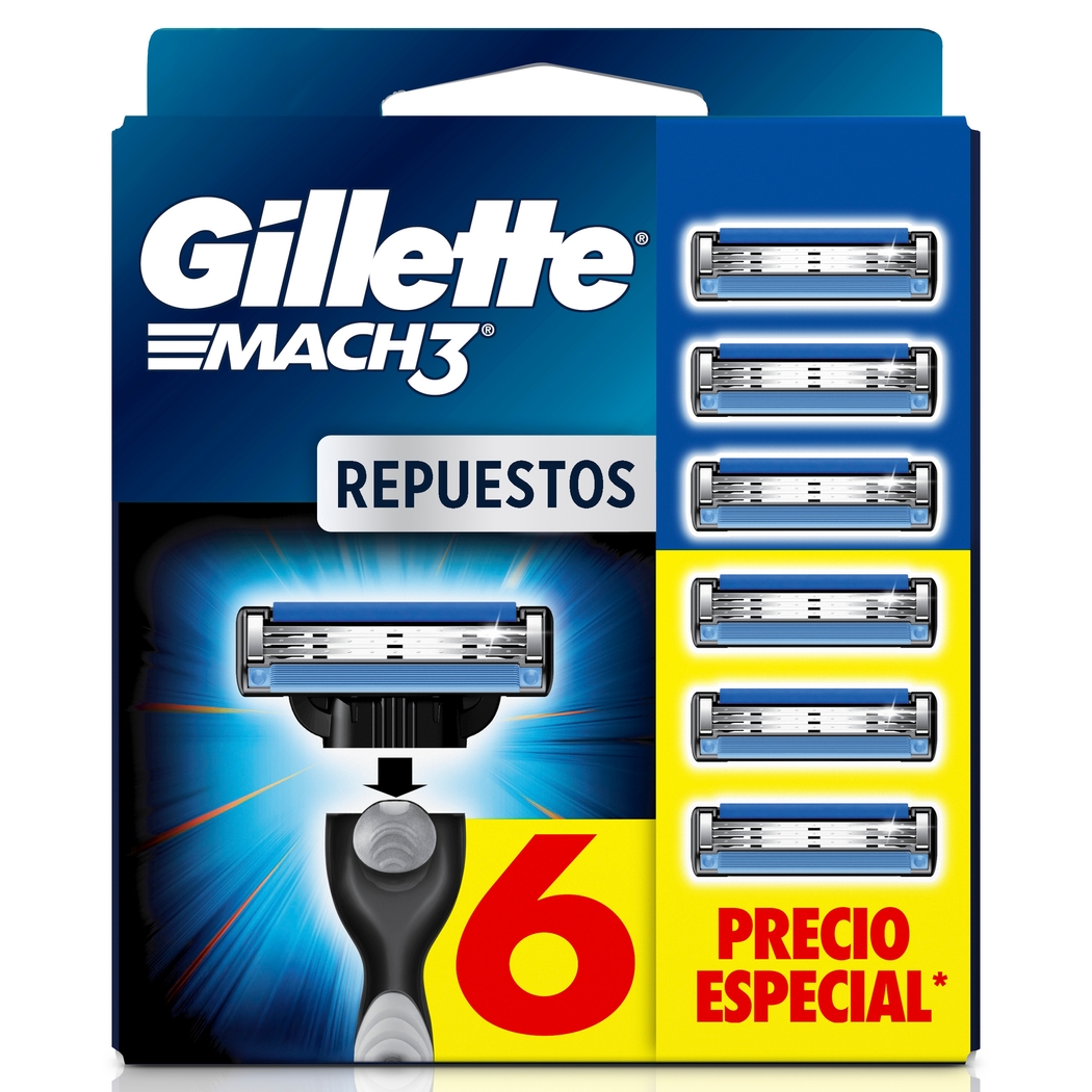 Repuesto Maquina Afeitar Gillette Mach3 6 Uds