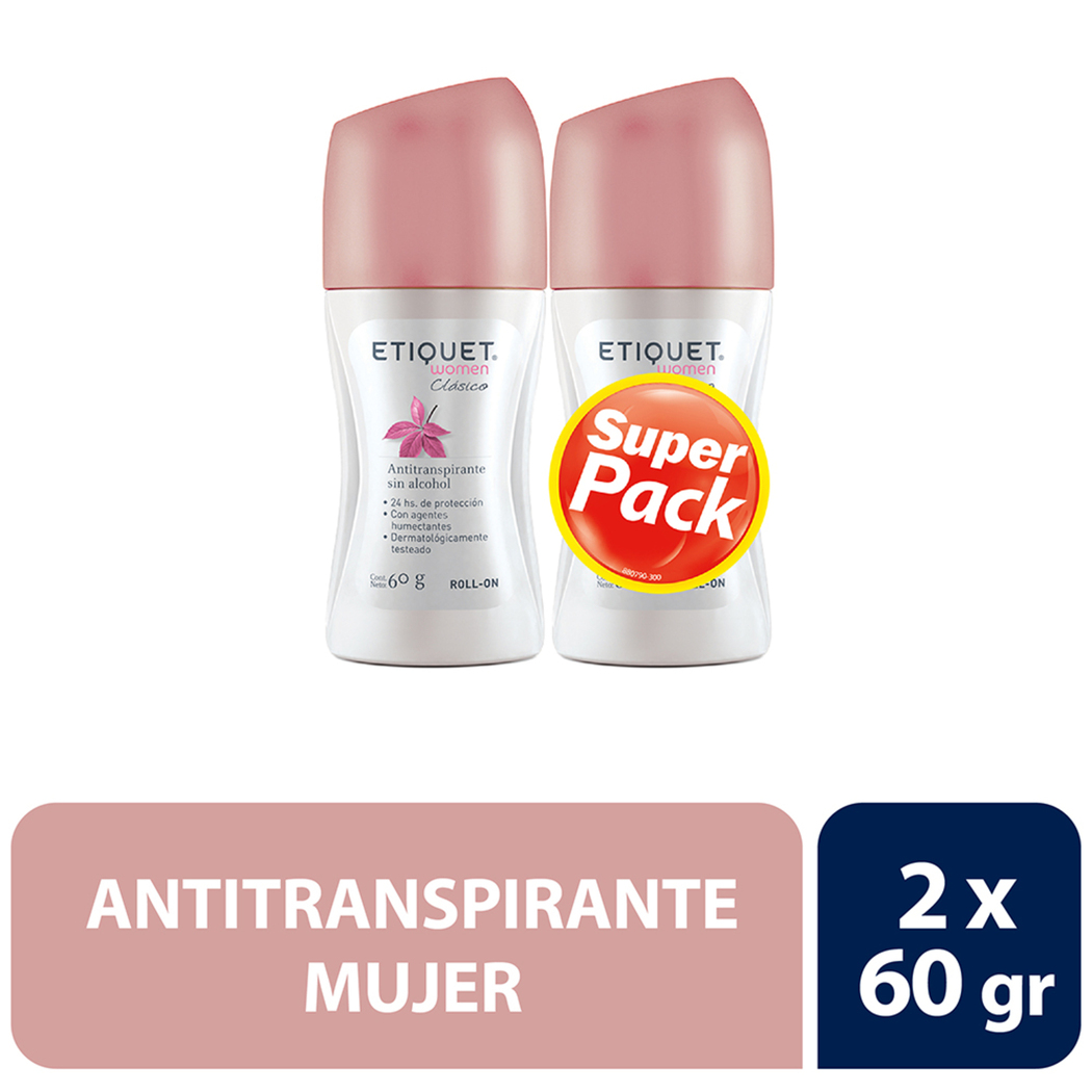 Pack Etiquet Roll On Clasico 60g x2