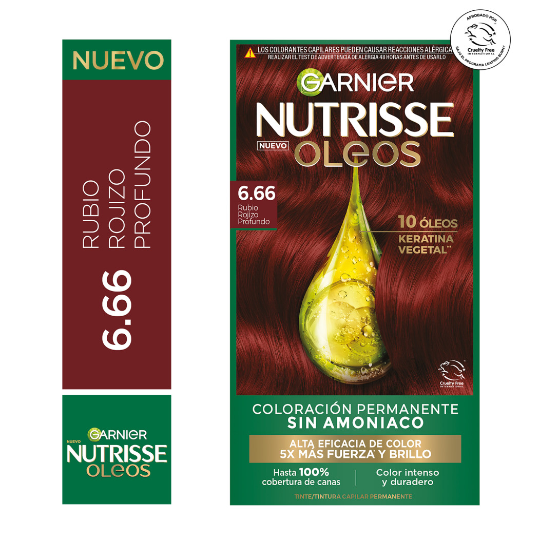 Kit Nutrisse Oleos Sin Amoniaco N 6.66 Rubio Rojizo Profundo
