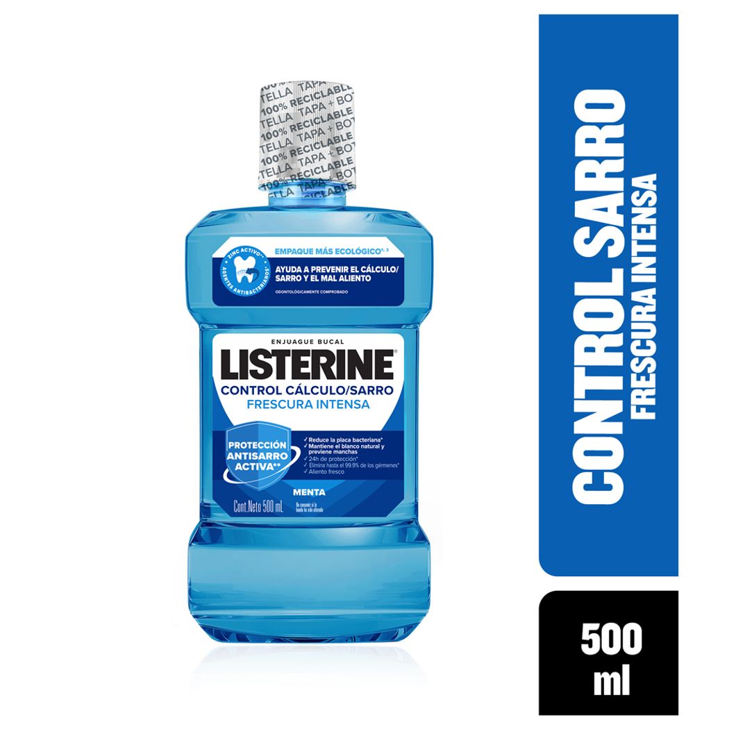 Enjuague bucal LISTERINE Control Sarro Frescura Intensa 500 mL