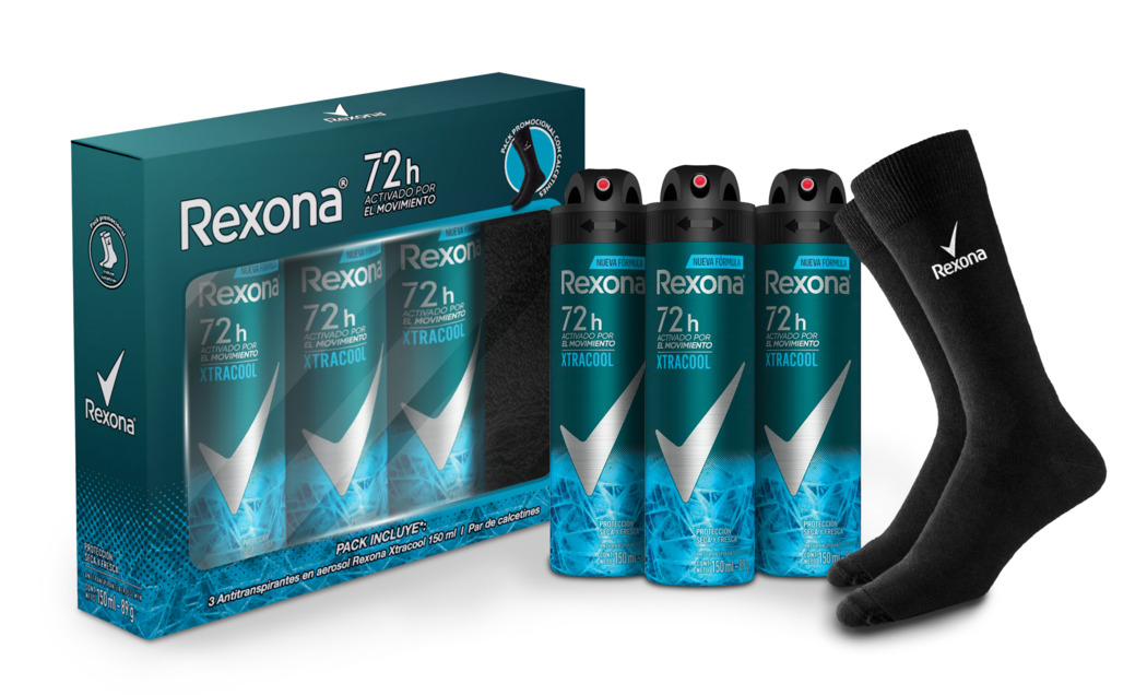 Pack 3 Rexona Men Xtracool Aerosol 150ml - Desodorante eficaz