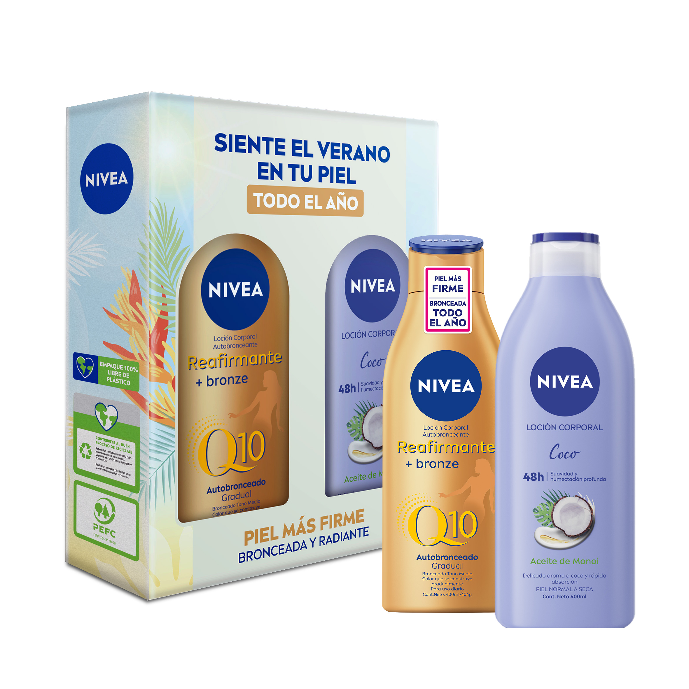 NIVEA Pack Bronze 400ml + Senses Coco 400ml