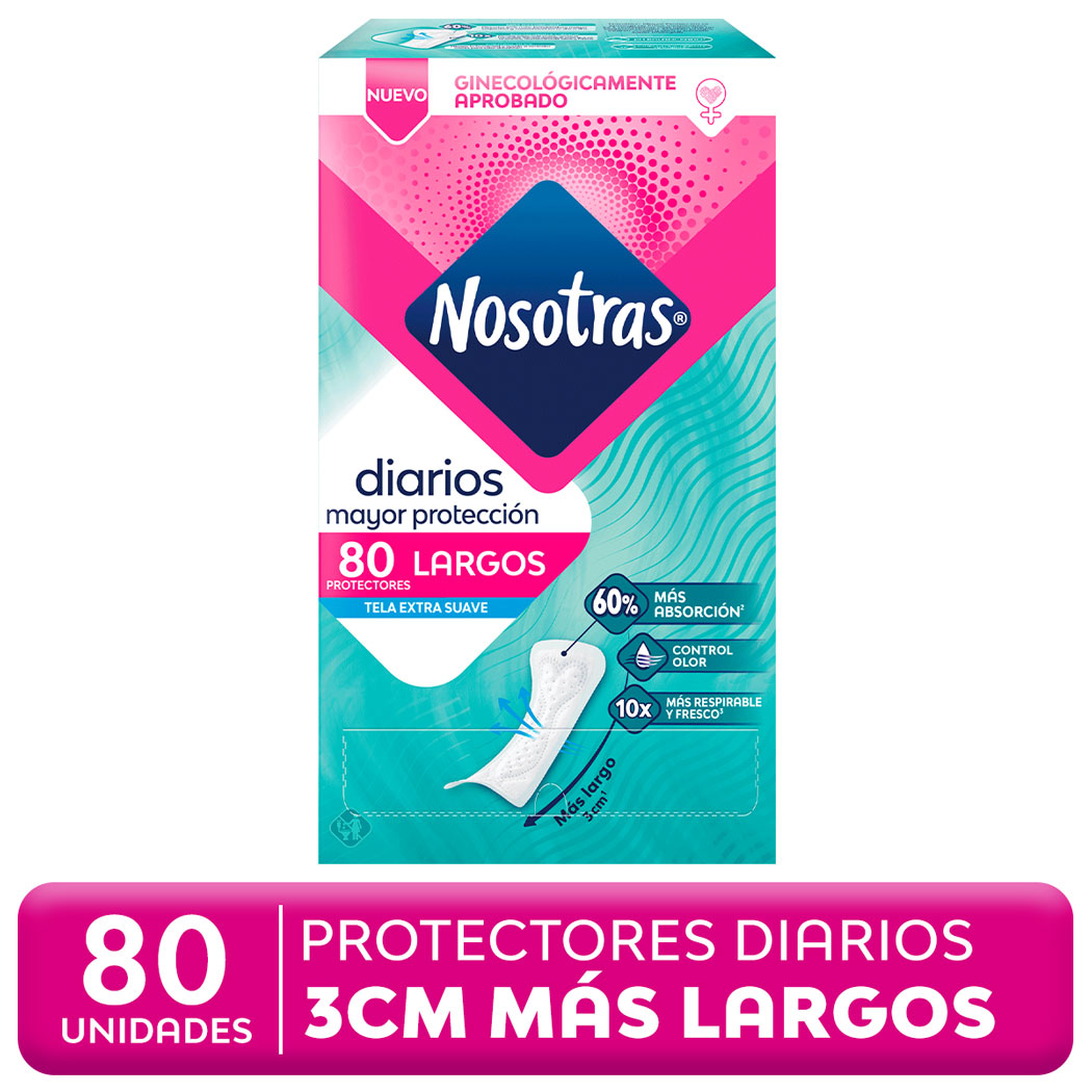 Protectores Diarios Nosotras Largos 80 un